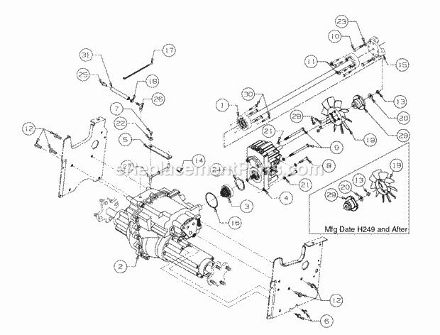 Drive Line Diagram and Parts List for 2164 13A-264G100 Cub Cadet Lawn Tractor